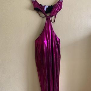 Fuschia, Cut Out Waist, Maxi Dress